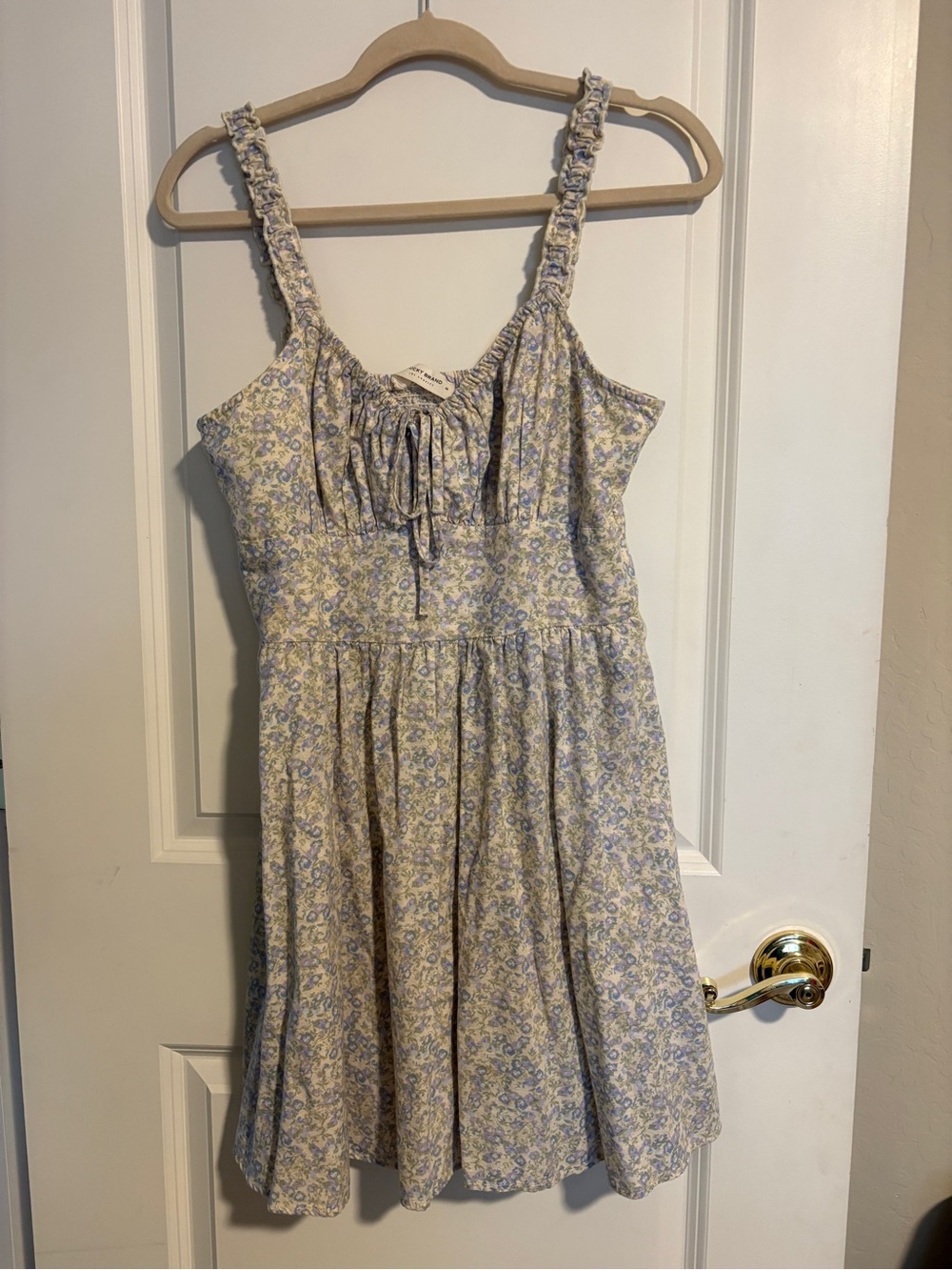 Lucky Brand Light Blue and Cream Floral Sundress - Cottage Core Size M